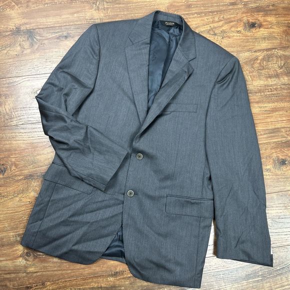 Jos A Bank Signature Gold Gray Stripe Wool 2 Button Suit Jacket Blazer Men 40R * - Picture 1 of 13
